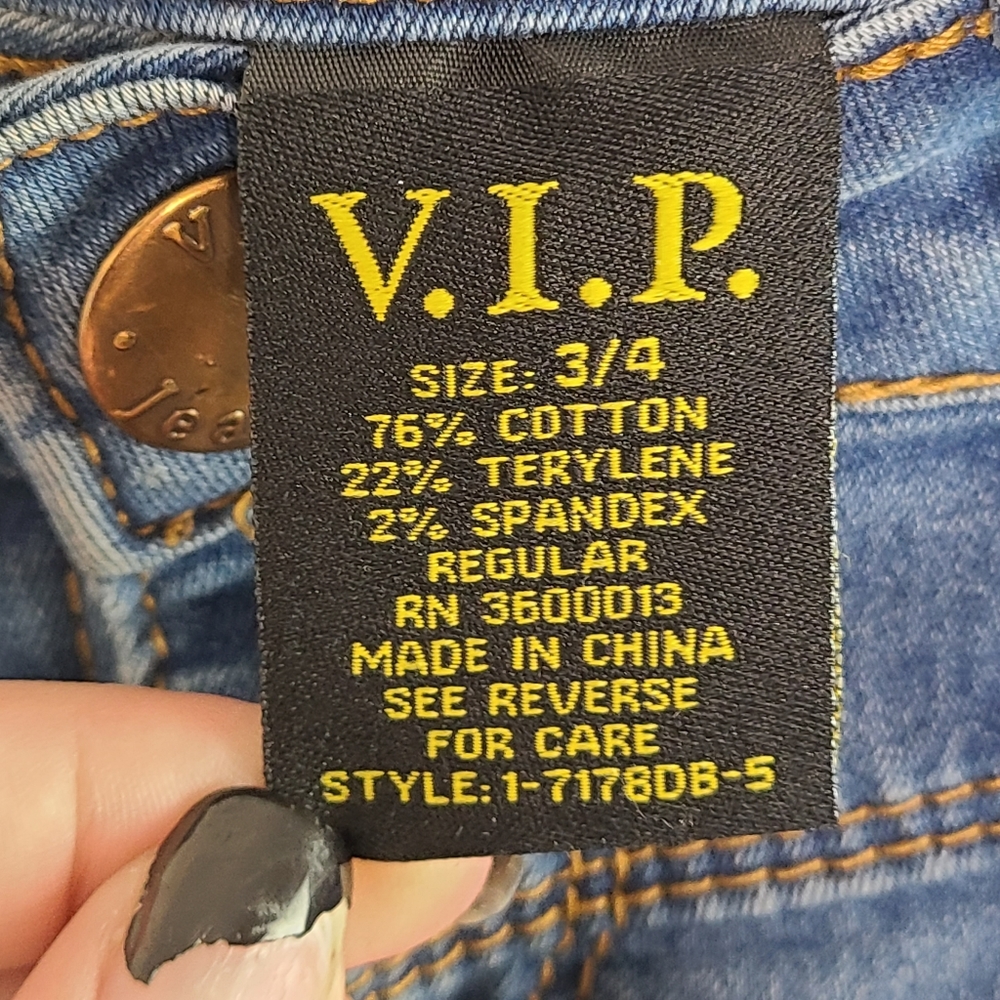 V.I.P. Jeans Women's Medium Wash Skinny Jean | 3/4 - Picture 9 of 9